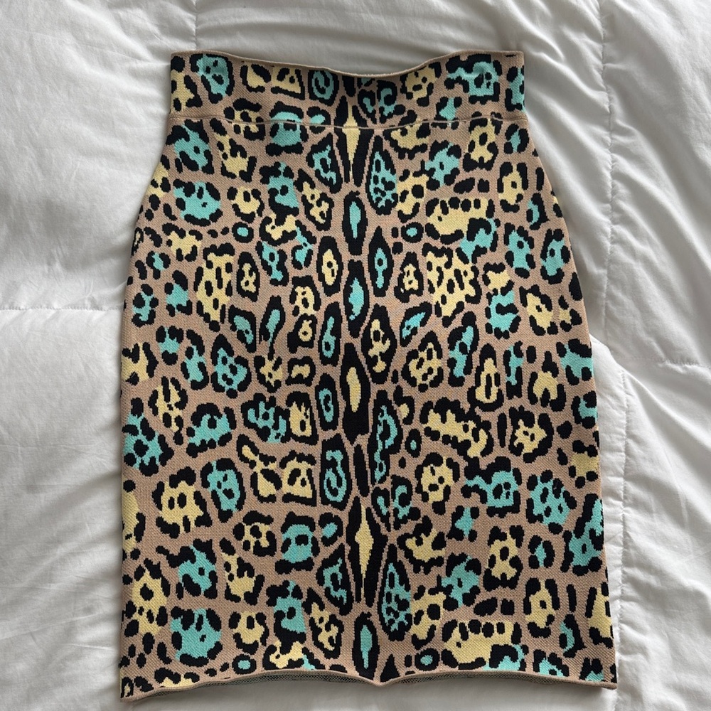 BCBGMaxAzria Multicolor Animal Print Pencil Skirt